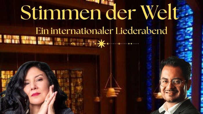 Plakat für einen internationalen Liederabend mit der Sopranistin Natalia Lemercier und dem Pianisten Estuardo Hernández am 26. September 2026.