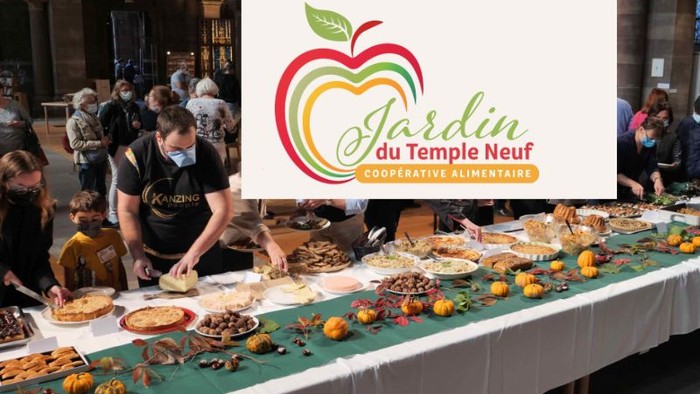 Stand de vente de produits alimentaires au Jardin du Temple Neuf