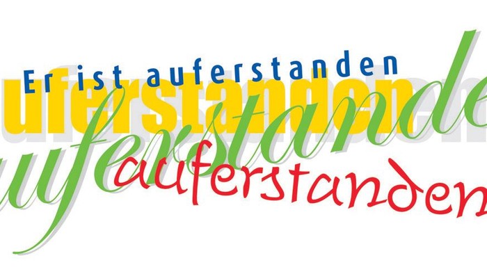  farbiger Schriftzug mit dem Wort 