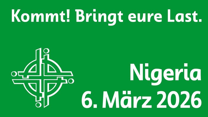 Flyer Weltgebetstag Kommt! Bringt eure Last. Nigeria 06. März 2026