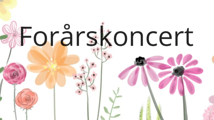 Farverige forårsblomster arrangeret bag teksten