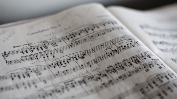 Notenblatt mit Notenschrift