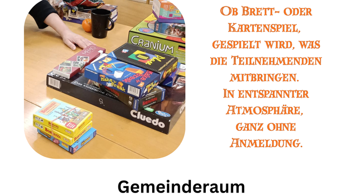 Einladung zum Spieleabend in der Regel jeden 2. Freitag im Monat im Katharina-von-Bora-Haus