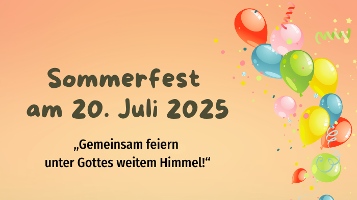 Einladungsgrafik zum Sommerfest am 20. Juli