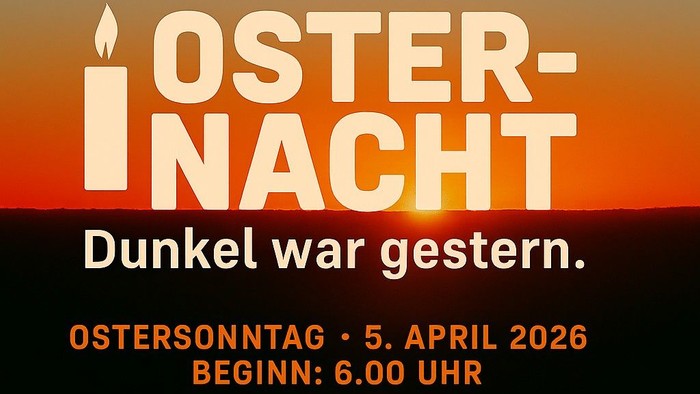 Osterplakat zur Feier des Gottesdienstes, Gemeinschaftsfrühstücks und der Auferstehungshoffnung am 5. April 2026.