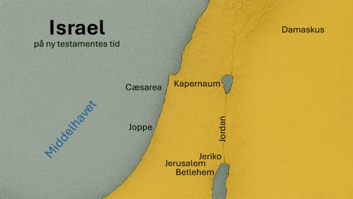 Kort over en del af Israel