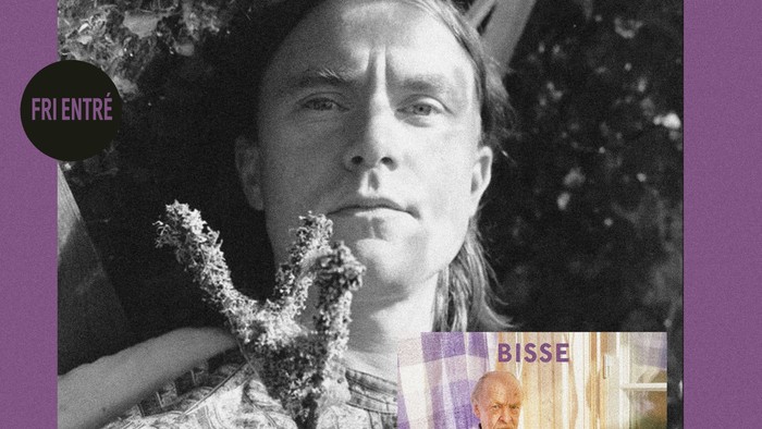 Plakat, der annoncerer Bisses familiealbumpræsentation og lyttearrangement i Stefanskirken den 11. marts.