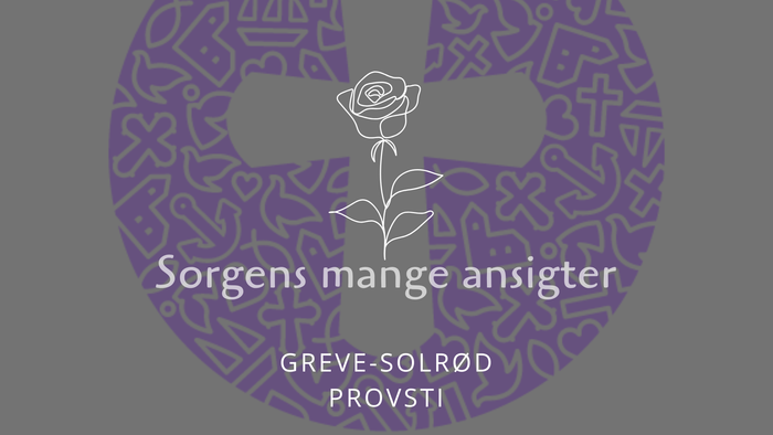 Symbolsk mindesmærke med kors, rose og tekst om sorgens mange facetter fra Greve-Solrød Provsti.