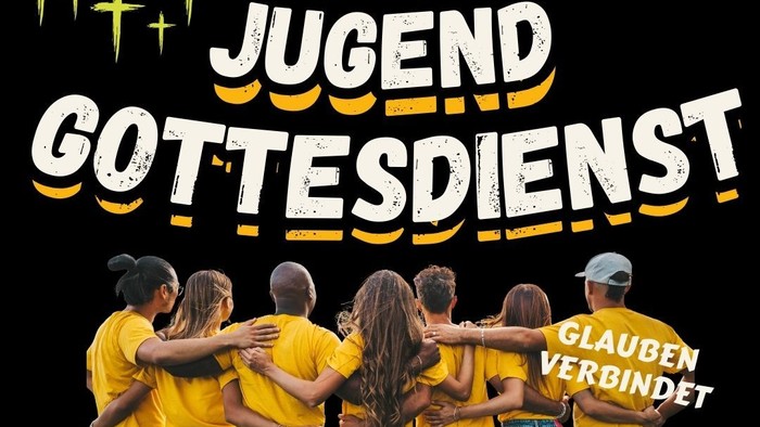 Plakat für die Jugendgottessdienst-Veranstaltung 2026 des Pastoralverbunds St. Elisabeth mit Themen zu Einheit und Glauben.
