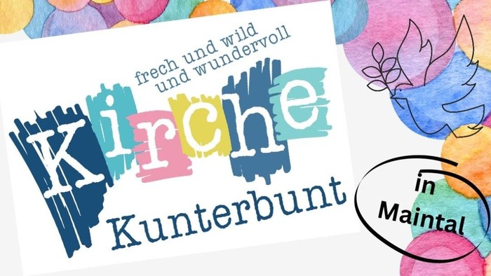 Bild mit Text Kirche Kunterbunt in Maintal