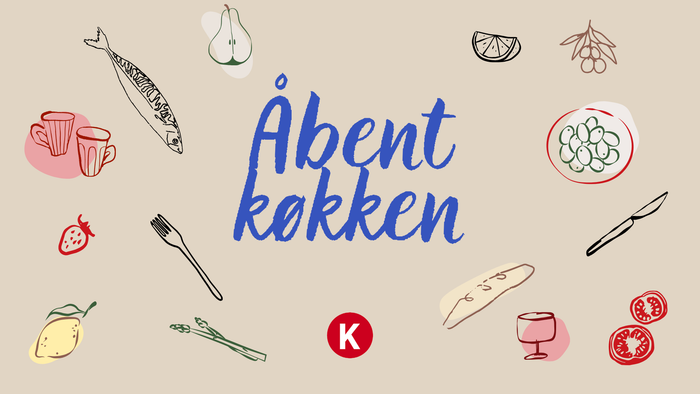 Illustreret madtema-grafik med den norske sætning *