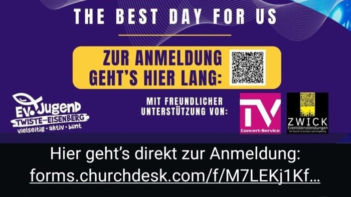 QR-Code zur Anmeldung, Bälle, Tennisschläger, Infos zur Veranstaltung