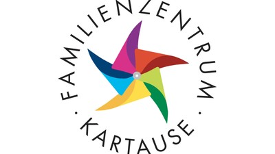 Das Logo zeigt ein farbiges Sternsymbol mit dem Namen "Familienzentrum Kartause".