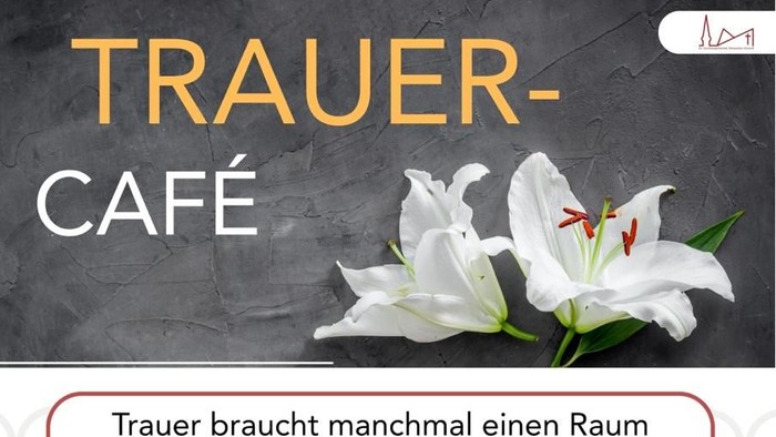 Plakat für ein Trauercafé – ein unterstützender Raum zum Austausch und zur gegenseitigen Begleitung bei Kaffee und Tee.