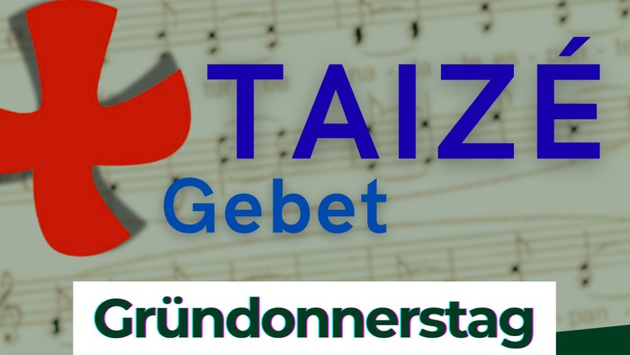 Plakat kündigt einen Taizé-Gebetsgottesdienst mit Abendessen am Karfreitag, dem 2. April 2026, in der Johanneskirche Frohnau an.