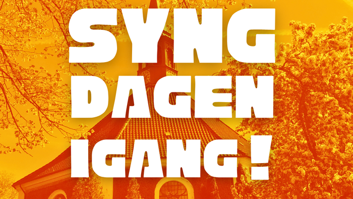 Plakat, der opfordrer til sang i dagene under en kirkelig begivenhed eller festival.