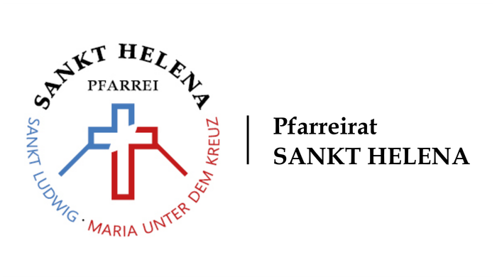 Pfarreiengemeinschaft Sankt Helena mit Logoelementen und Namen
