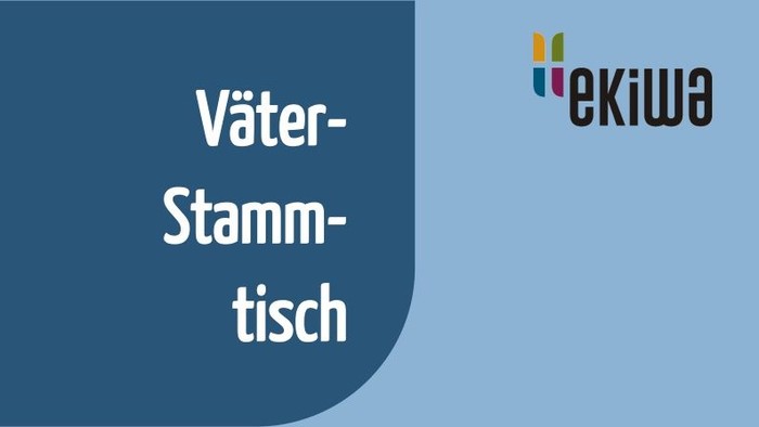 EKIWA-Logo blau. Väterstammtisch.