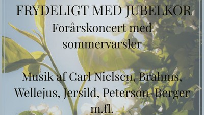 Gratis forårskoncertplakat med sommerlig musik af dansk kammerkor og fri entré.