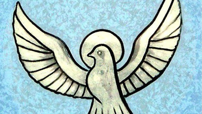 Weiße Taube symbolisiert den Heiligen Geist 