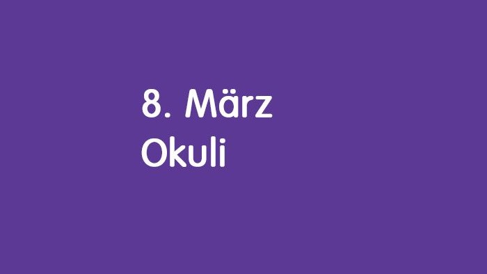 Das Bild zeigt den Text 8. März Okuli - Der Hintergrund ist violett