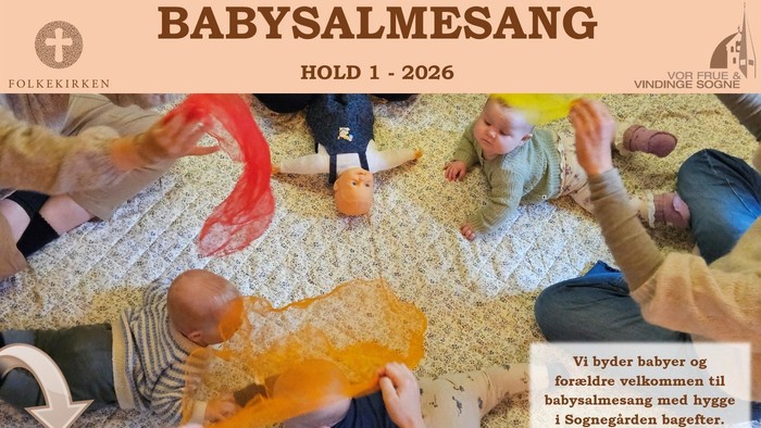 Plakat til babymassagekursus med billeder af babyer og omsorgspersoner.