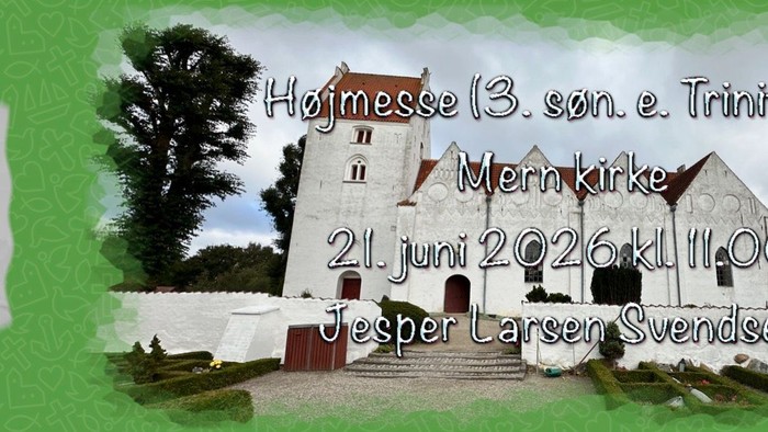 **Bekendtgørelse af gudstjeneste søndag den 21. juni 2026 med Jesper Larsen Svendsen i Mørkirke.**