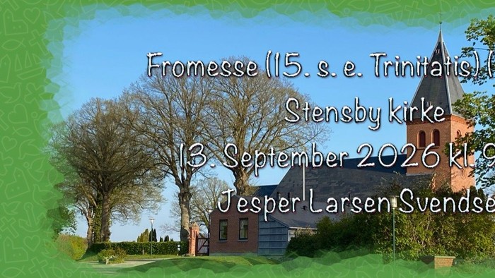 Kunngørelse om en kirkelig begivenhed til ære for Jesper Larsen Svendsen den 13. september 2026 i Stensby Kirke.
