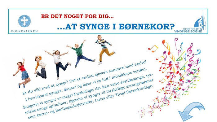 Flyer for sang- og dansekursus med focus på synge og bevege sig til musik.