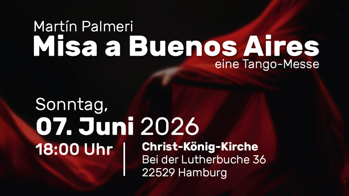 Plakat für die Tango-Messe von Martín Palmeri in Hamburg am 7. Juni 2026 mit Details und Ticketinformationen.