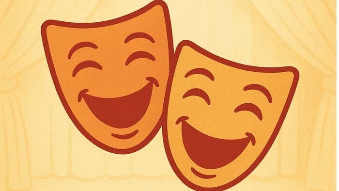 Plakat, das Erwachsene einlädt, der Theatergruppe 