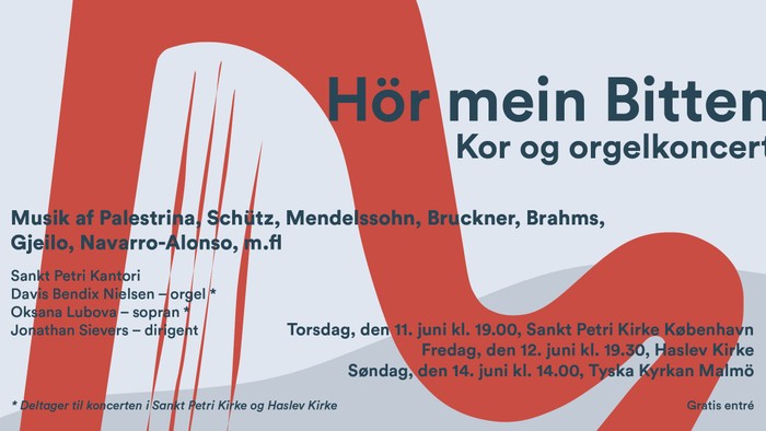 Chor- und Orgelkonzert mit Musik klassischer Komponisten, veranstaltet in Kirchen in Kopenhagen am 11. und 14. Juni.
