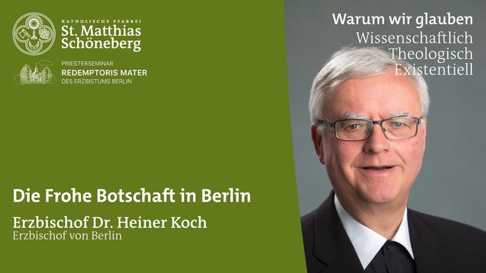 Porträt von Erzbischof Heiner Koch, der über die Gründe für den Glauben in Wissenschaft, Theologie und existenziellen Fragen im Rahmen der Re-Evangelisierung spricht.