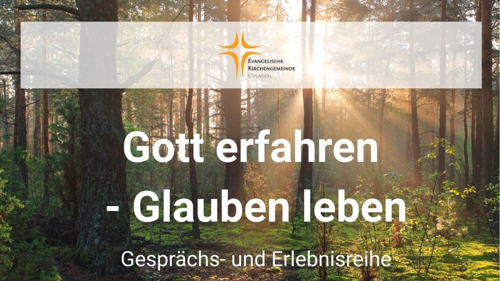 Bild zeigt Waldszene mit Sonnenstrahlen und Text über Gesundheit und Lebenserfahrung