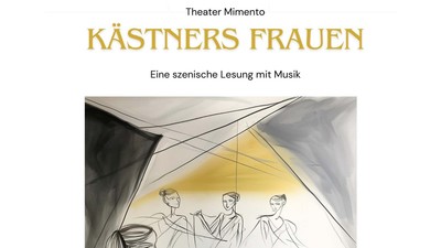 Plakat für eine szenische Lesung mit Musik *"Kästners Frauen"*, geplant am 13. April 2026.