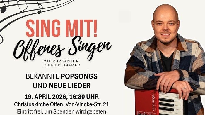 Veranstaltungsflyer mit dem Hinweis auf offenes Singen