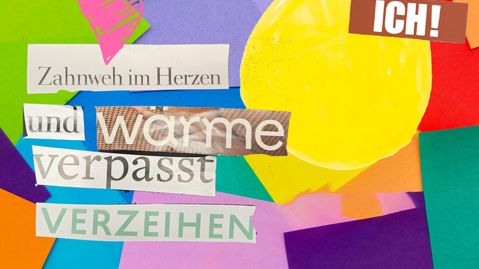 Collage aus Wörterschnipseln