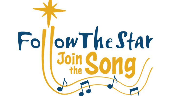 The image features a stylized star and musical notes with the text 