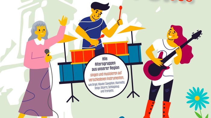 Poster für ein Generationen-Konzert am 15. Juni um 14 Uhr in Kirche Wahlsdorf