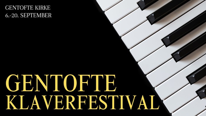 Reklameplakat for Gentofte Klaverfestival fra den 6. til den 20. september med et klaver.