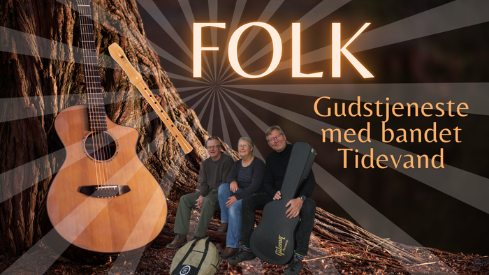 To folkmusikere med guitarer og instrumenter, optaget i naturen
