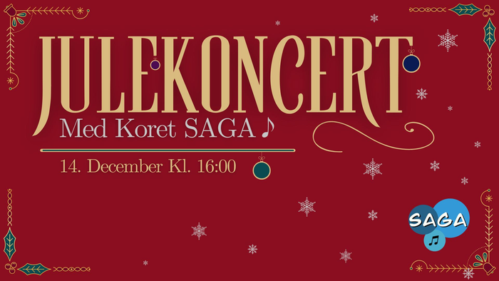 Julekoncert med Koret SAGA, 14. december kl. 16.00