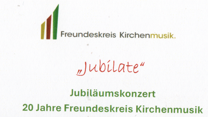 Jubiläumskonzert-Plakat zum 20-jährigen Bestehen des Vereins Freunde der Kirchenmusik in der Bartholomäuskirche, Brackwede.