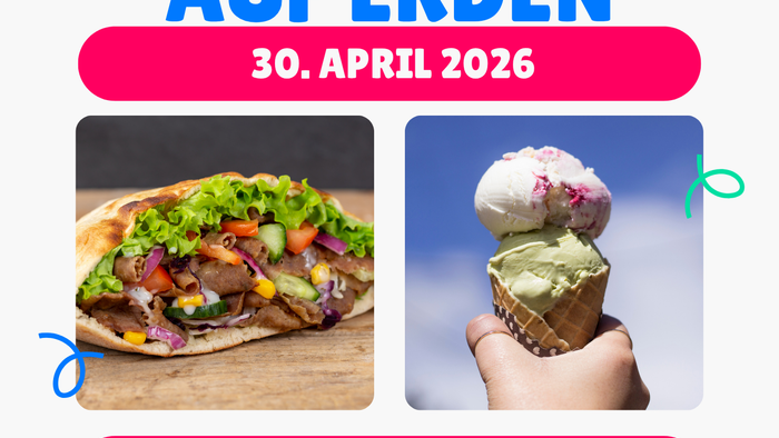 Plakat für den glutenfreien Zöliakie-Aktionstag mit Essen und Aktivitäten am 30. April 2026 von 12 bis 19 Uhr.