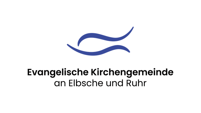 Das Bild zeigt das Logo der Evangelischen Kirchengemeinde an Elbsche und Ruhr, in blauer Farbe.