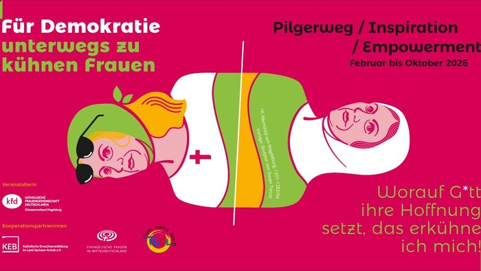 "Wahlplakat zur Förderung der Frauenempowerment und Demokratie durch Inspiration mutiger Frauen von Februar bis Oktober 2026."