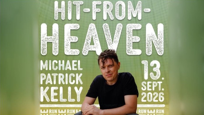 Werbeplakat für Michael Patrick Kellys Konzert „Hit From Heaven“ am 13. September 2026.