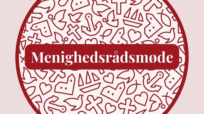 Et cirkulært logo med religiøse symboler og teksten *