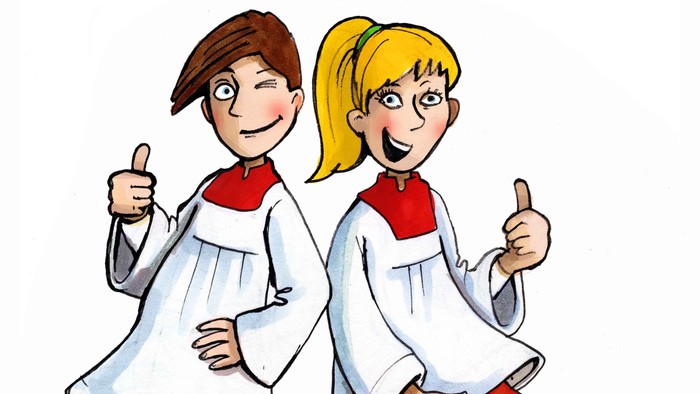 zwei Messdiener mit Daumenhoch