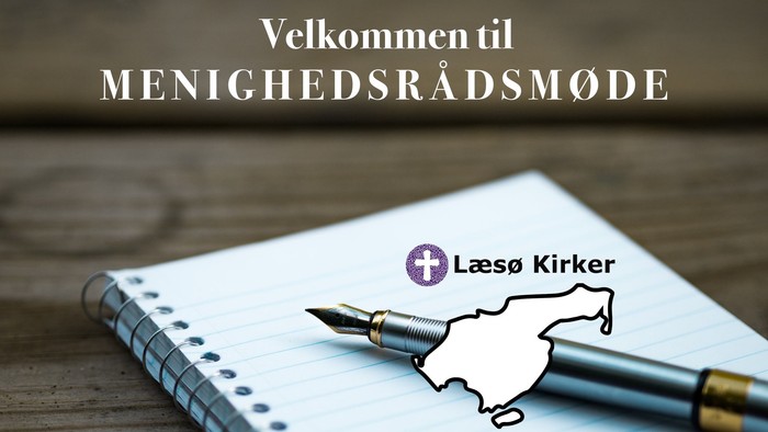 Notebook med pen og logo til Laesø Kirker